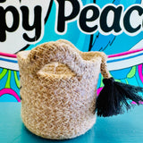 Cat Face Jute Basket - Mini