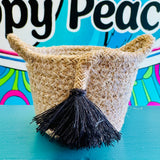 Cat Face Jute Basket - Mini