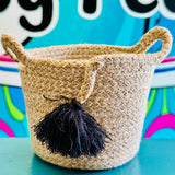 Cat Face Jute Basket - Small