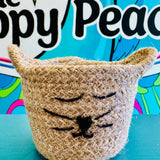 Cat Face Jute Basket - Mini