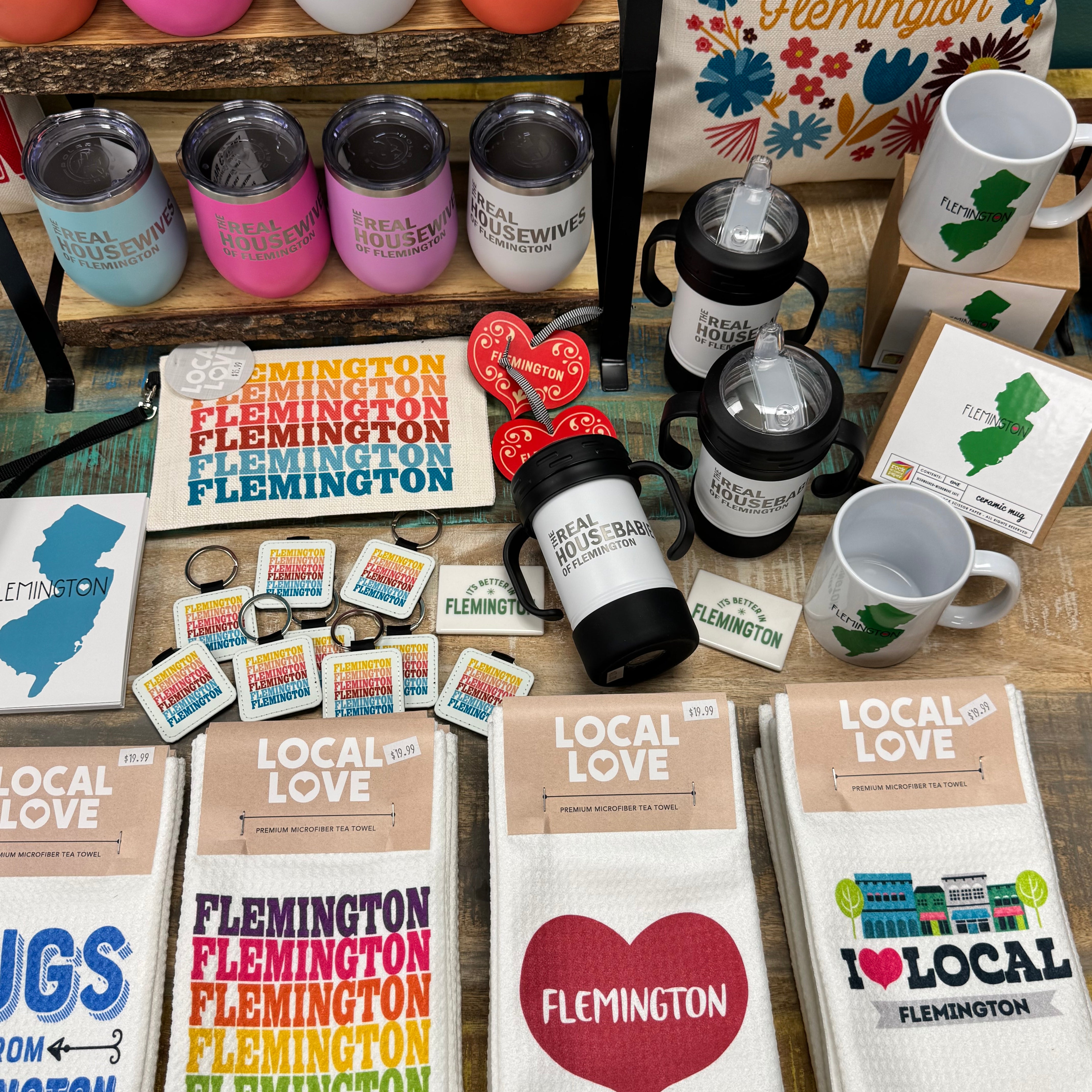 Colorful gift displays inside The Happy Peacock